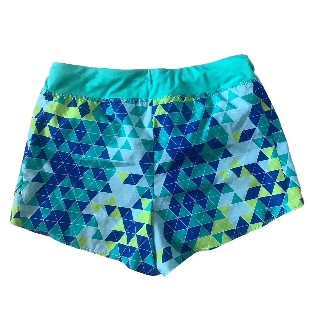 Athletic works girls lined athletic running shorts size XL (14-16) green blue